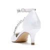 Women's Silk Satin With Ankle Strap Rhinestone Closed Toe Stiletto Heel Wedding Shoes sold by Lavetir