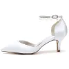 Women's Silk Satin With Ankle Strap Pearl Tassel Closed Toe Stiletto Heel Party Shoes sold by Lavetir