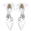 Women's Silk Satin With Lace-up Pearl Closed Toe Ankle Strap Stiletto Heel Wedding Shoes sold by Lavetir