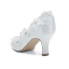 Women's Silk Satin Flower With Closed Toe Stiletto Heel Evening Shoes sold by Lavetir