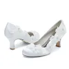 Women's Silk Satin Flower With Closed Toe Stiletto Heel Evening Shoes sold by Lavetir