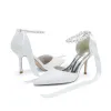 Women's PU With Ankle Strap Pearl Closed Toe Stiletto Heel Evening Shoes sold by Lavetir