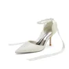 Women's PU With Ankle Strap Pearl Closed Toe Stiletto Heel Evening Shoes sold by Lavetir