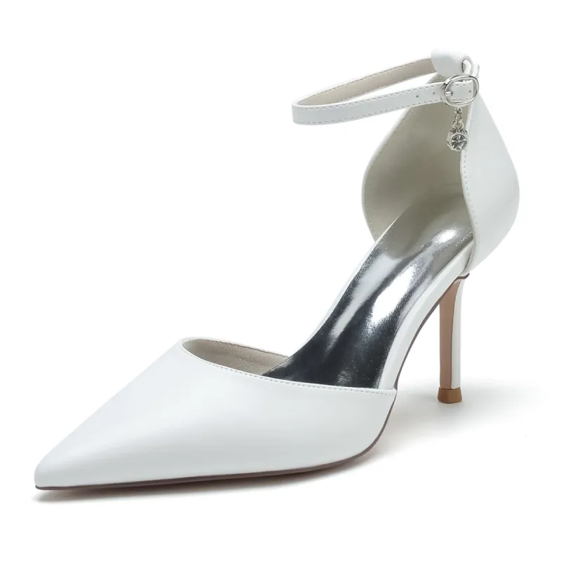 Women's PU With Ankle Strap Closed Toe Stiletto Heel Evening Shoes sold by Lavetir