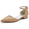 Women's Stretch Glitter With Ankle Strap Closed Toe Flat Heel Party Shoes sold by Lavetir