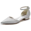 Women's Stretch Glitter With Ankle Strap Closed Toe Flat Heel Party Shoes sold by Lavetir