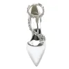 Women's Silk Satin Ankle Strap With Rhinestone Closed Toe Chunky Heel Evening Shoes sold by Lavetir