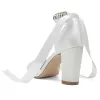 Women's Silk Satin With Ankle Strap Lace-up Closed Toe Chunky Heel Evening Shoes sold by Lavetir