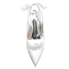 Women's Silk Satin With Lace Lace-up Closed Toe Chunky Heel Party Shoes sold by Lavetir