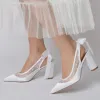Women's Silk Satin With Lace Lace-up Closed Toe Chunky Heel Party Shoes sold by Lavetir