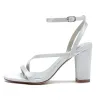 Women's Silk Satin With Chunky Heel Peep Toe Ankle Strap Wedding Shoes sold by Lavetir