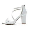 Women's Ankle Strap Flower Peep Toe Silk Satin With Chunky Heel Party Shoes sold by Lavetir