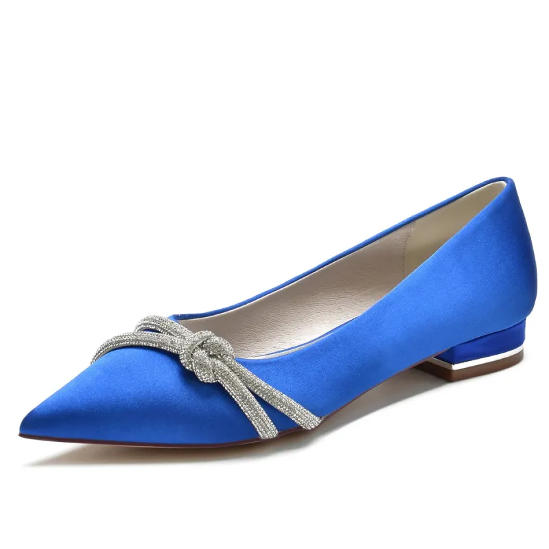 Women's Silk Satin With Closed Toe Flat Heel Evening Shoes sold by Lavetir
