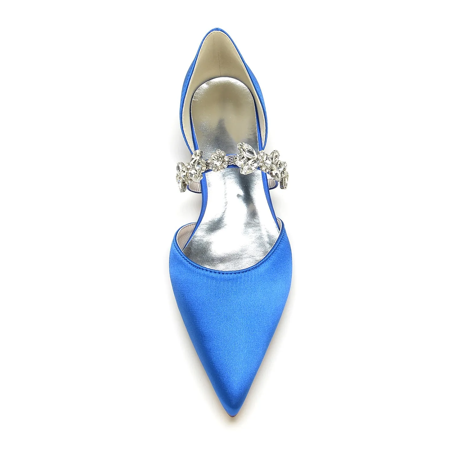 Women's Silk Satin With Rhinestone Closed Toe Flat Heel Wedding Shoes sold by Lavetir product image thumbnail 3