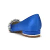 Women's Silk Satin Closed Toe With Flat Heel Rhinestone Wedding Shoes sold by Lavetir