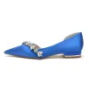 Women's Silk Satin Closed Toe With Flat Heel Rhinestone Wedding Shoes sold by Lavetir