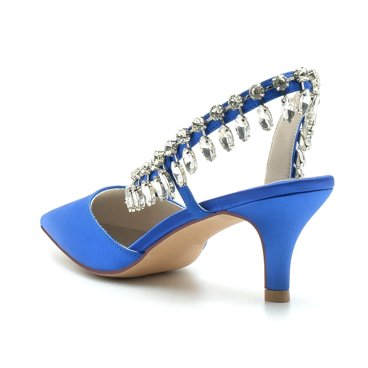 Women's Silk Satin With Rhinestone Tassel Closed Toe Stiletto Heel Wedding Shoes sold by Lavetir product image thumbnail 4