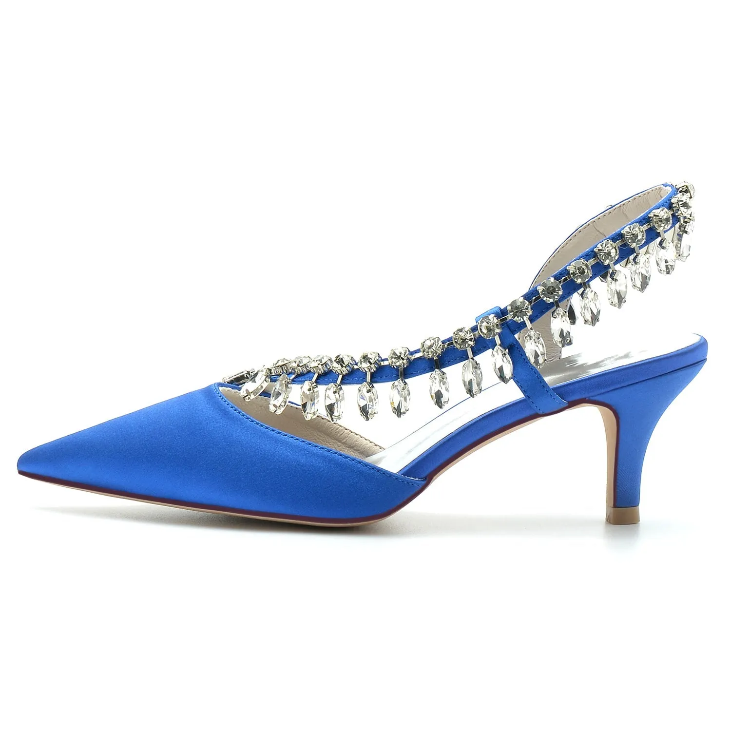 Women's Silk Satin With Rhinestone Tassel Closed Toe Stiletto Heel Wedding Shoes sold by Lavetir product image thumbnail 2