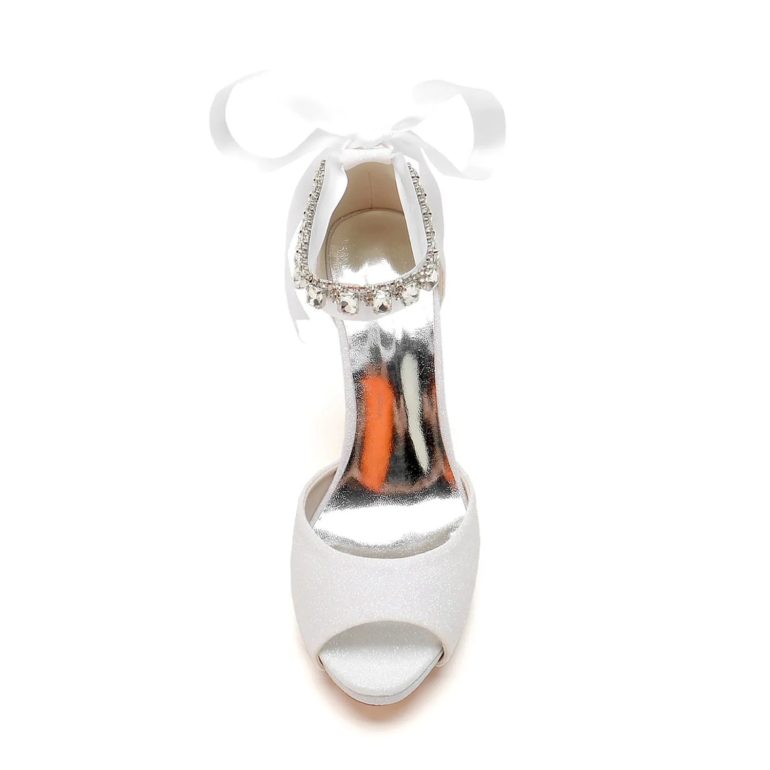 Women's Glitter With Ankle Strap Lace-up Rhinestone Peep Toe Stiletto Heel Wedding Shoes sold by Lavetir product image thumbnail 3