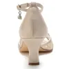 Women's Silk Satin With Ankle Strap Lace Peep Toe Spool Heel Evening Shoes sold by Lavetir