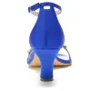 Women's Silk Satin With Ankle Strap Peep Toe Spool Heel Rhinestone Party Shoes sold by Lavetir