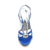 Women's Silk Satin Rhinestone With Ankle Strap Peep Toe Chunky Heel Party Shoes sold by Lavetir