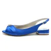 Women's Silk Satin With Flower Rhinestone Closed Toe Flat Heel Party Shoes sold by Lavetir