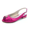 Women's Silk Satin With Flower Rhinestone Closed Toe Flat Heel Party Shoes sold by Lavetir