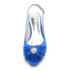 Women's Silk Satin With Flower Rhinestone Closed Toe Flat Heel Party Shoes sold by Lavetir