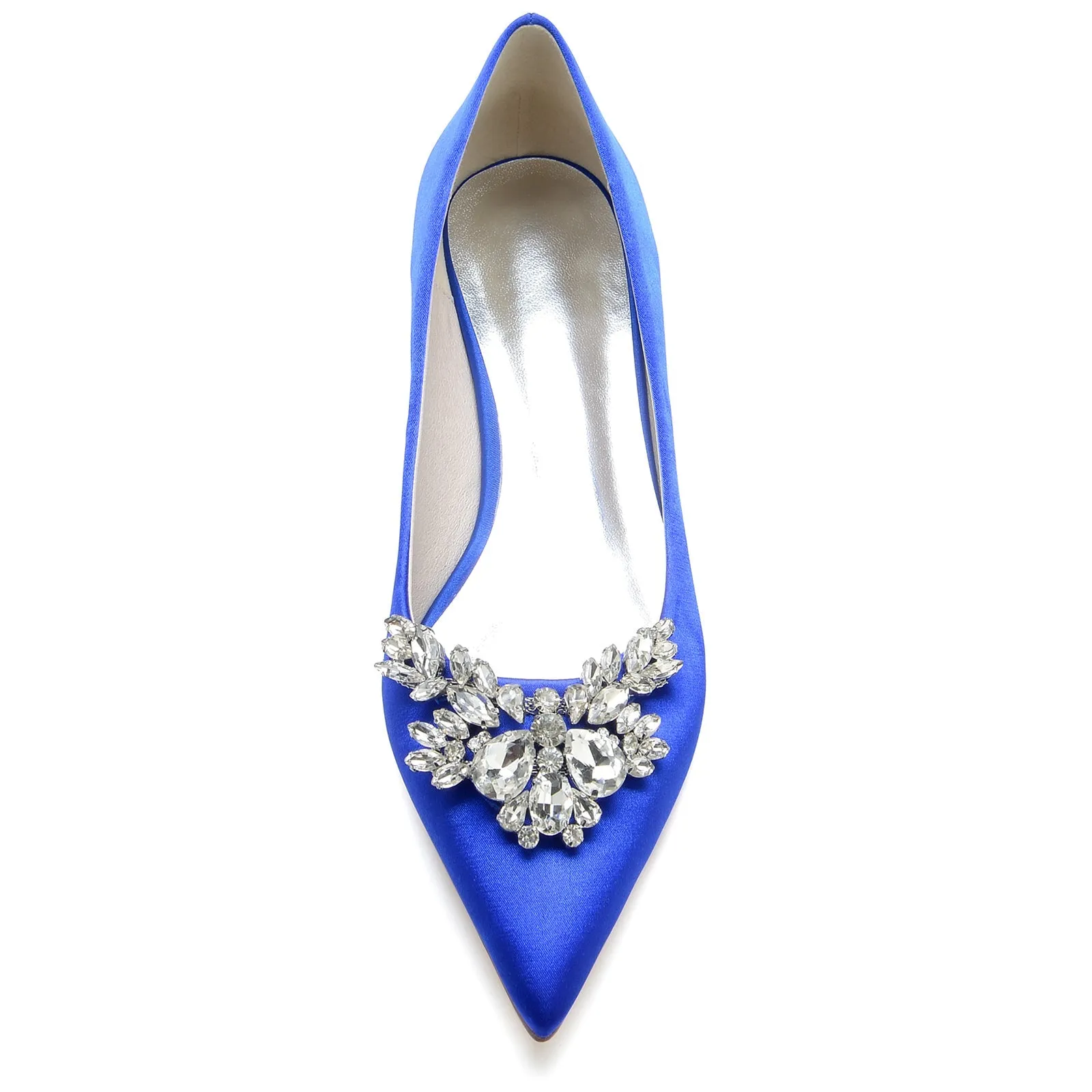 Women's Silk Satin With Rhinestone Closed Toe Flat Heel Party Shoes sold by Lavetir product image thumbnail 3