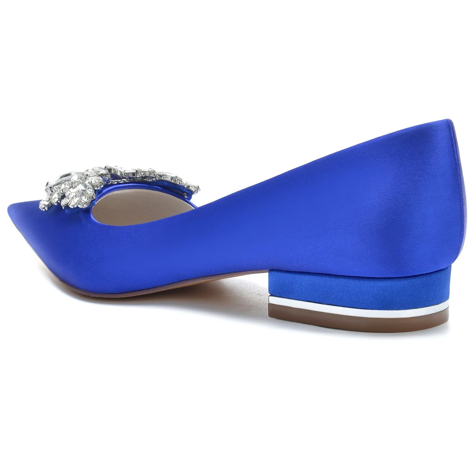 Women's Silk Satin With Rhinestone Closed Toe Flat Heel Party Shoes sold by Lavetir product image thumbnail 4