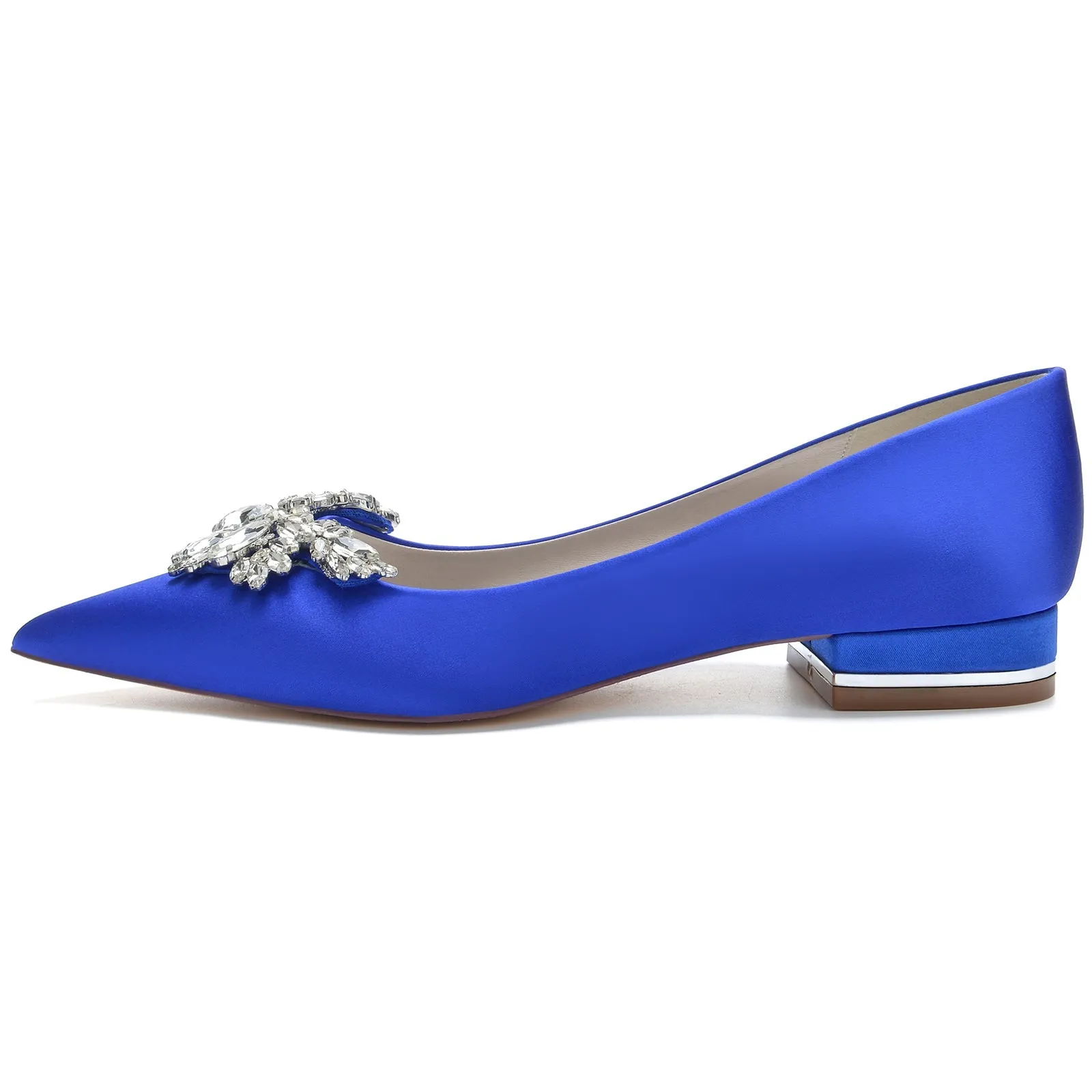 Women's Silk Satin With Rhinestone Closed Toe Flat Heel Party Shoes sold by Lavetir product image thumbnail 2