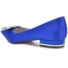 Women's Silk Satin Closed Toe With Rhinestone Flat Heel Wedding Shoes sold by Lavetir