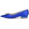 Women's Silk Satin Closed Toe With Rhinestone Flat Heel Wedding Shoes sold by Lavetir