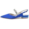 Women's Ankle Strap Rhinestone Closed Toe Silk Satin With Flat Heel Wedding Shoes sold by Lavetir