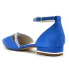 Women's Ankle Strap Silk Satin With Rhinestone Closed Toe Flat Heel Party Shoes sold by Lavetir