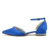 Women's Ankle Strap Silk Satin With Rhinestone Closed Toe Flat Heel Party Shoes sold by Lavetir