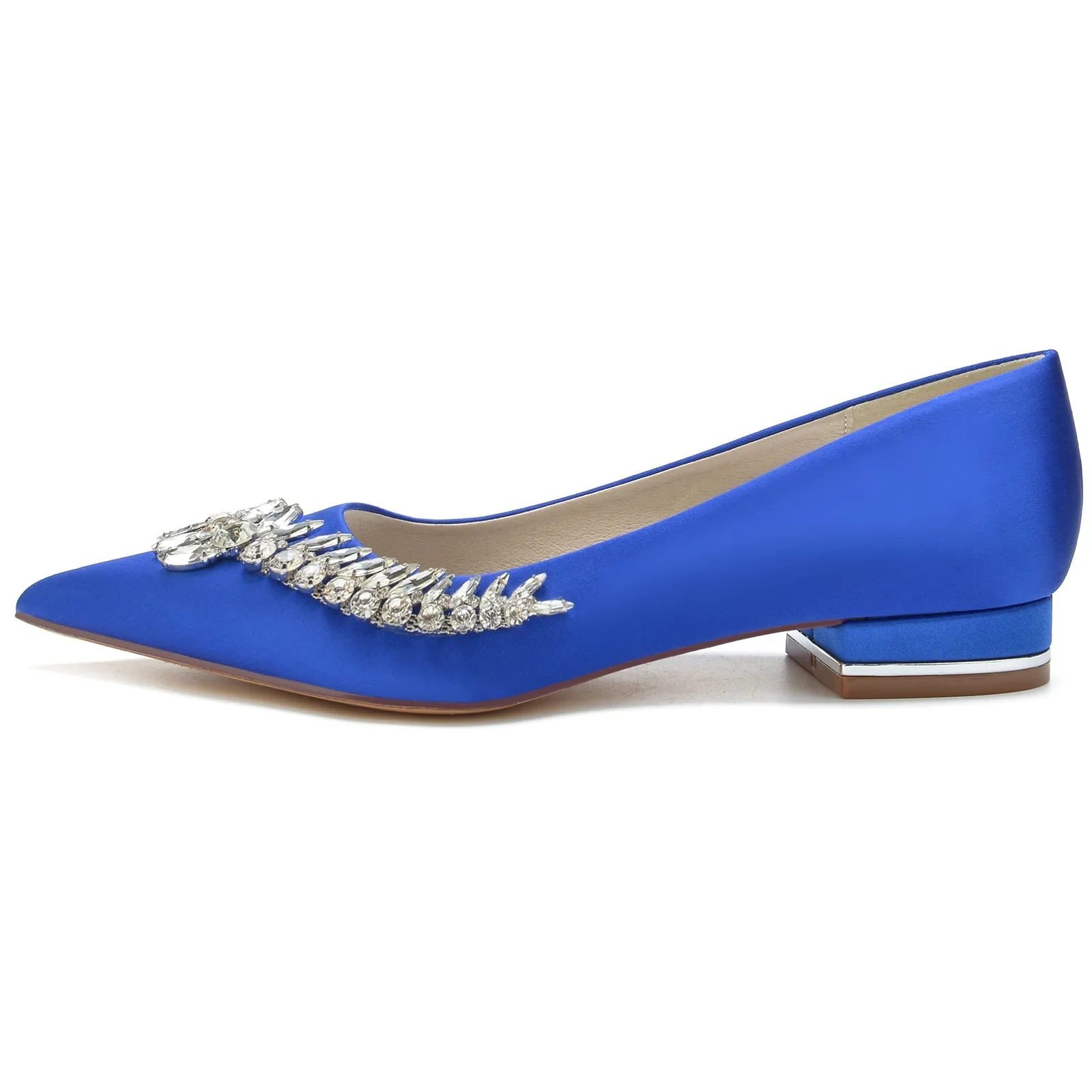 Women's Silk Satin With Flat Heel Closed Toe Rhinestone Party Shoes sold by Lavetir product image thumbnail 2