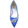 Women's Silk Satin With Flat Heel Closed Toe Rhinestone Party Shoes sold by Lavetir