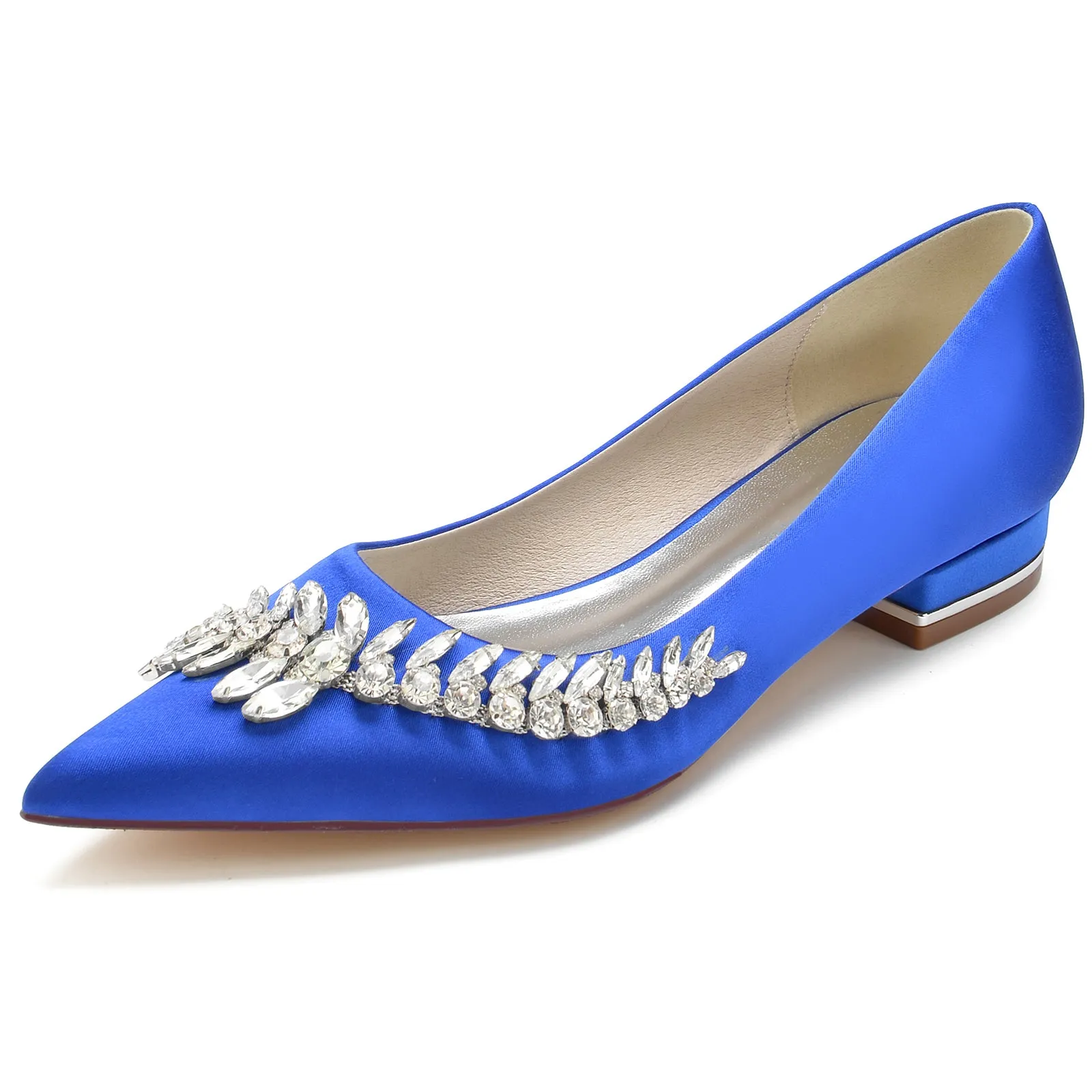 Women's Silk Satin With Flat Heel Closed Toe Rhinestone Party Shoes sold by Lavetir