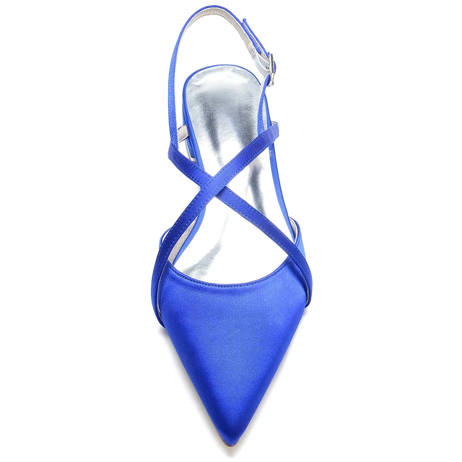 Women's Silk Satin With Ankle Strap Closed Toe Flat Heel Party Shoes sold by Lavetir product image thumbnail 4