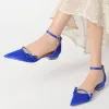 Women's Silk Satin With Flat Heel Ankle Strap Rhinestone Closed Toe Party Shoes sold by Lavetir