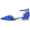Women's Silk Satin With Flat Heel Ankle Strap Rhinestone Closed Toe Party Shoes sold by Lavetir