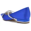Women's Silk Satin With Closed Toe Rhinestone Flat Heel Wedding Shoes sold by Lavetir