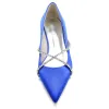 Women's Silk Satin With Closed Toe Rhinestone Flat Heel Wedding Shoes sold by Lavetir