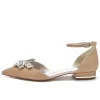 Women's Stretch Glitter With Ankle Strap Rhinestone Closed Toe Flat Heel Evening Shoes sold by Lavetir