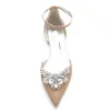 Women's Stretch Glitter With Ankle Strap Rhinestone Closed Toe Flat Heel Evening Shoes sold by Lavetir