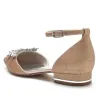 Women's Stretch Glitter With Ankle Strap Rhinestone Closed Toe Flat Heel Evening Shoes sold by Lavetir