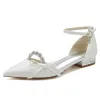 Women's Stretch Glitter With Ankle Strap Bowknot Rhinestone Closed Toe Flat Heel Party Shoes sold by Lavetir