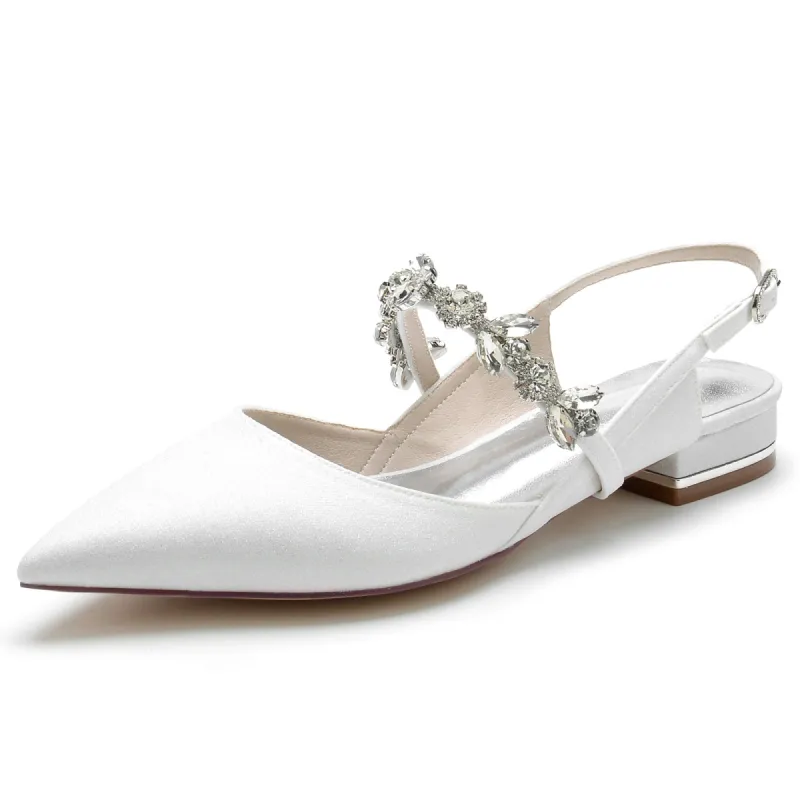 Women's Stretch Glitter With Rhinestone Closed Toe Flat Heel Party Shoes sold by Lavetir